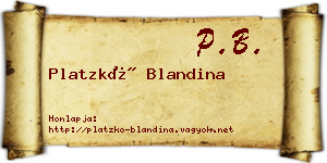 Platzkó Blandina névjegykártya